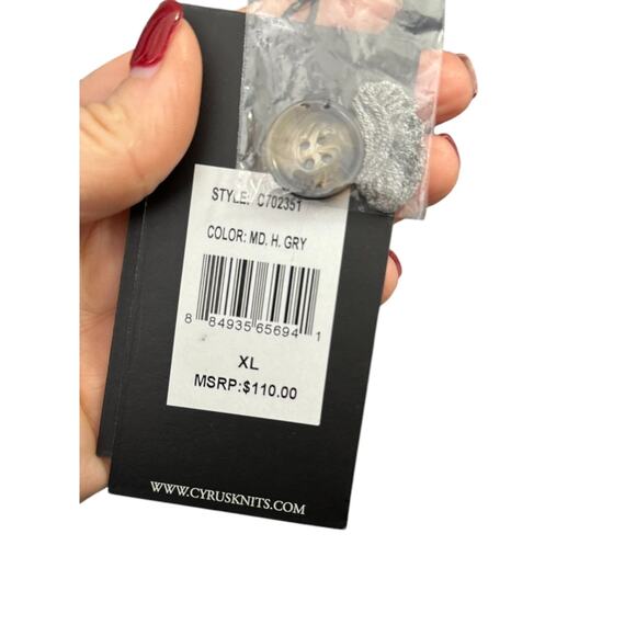 Cyrus Grey Open Cardigan Sweater with Button Sides Women's Size XL New $110 - Picture 6 of 8